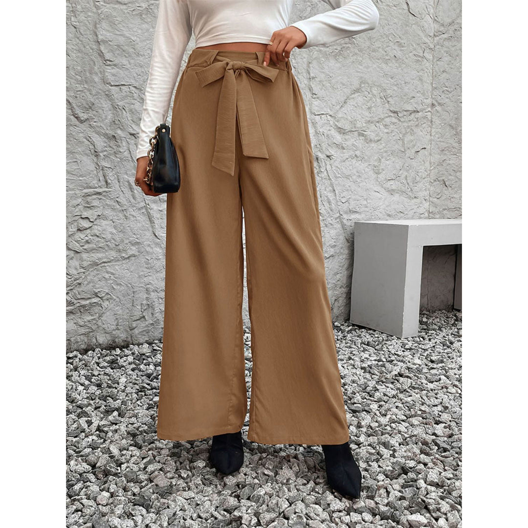 Tied High Waist Wide Leg Pants Image 4