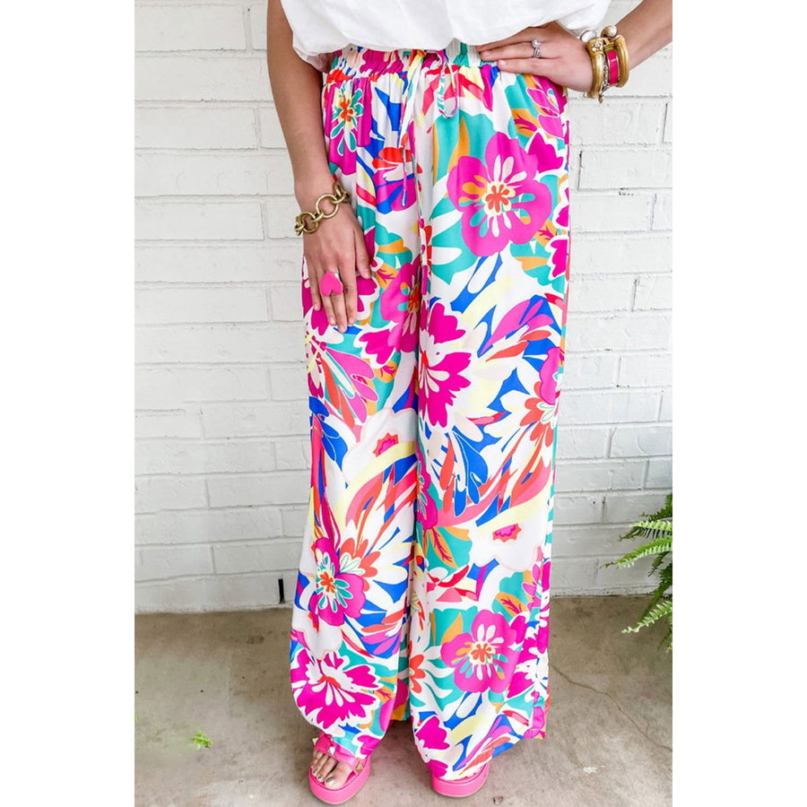 Printed Wide Leg Pants Image 1