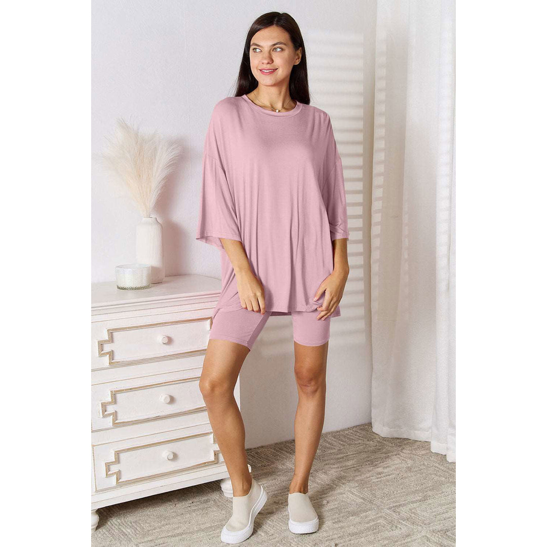 Basic Bae Full Size Soft Rayon Three-Quarter Sleeve Top and Shorts Set Image 8