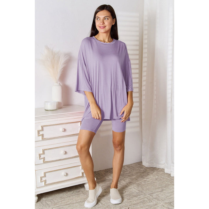 Basic Bae Full Size Soft Rayon Three-Quarter Sleeve Top and Shorts Set Image 9