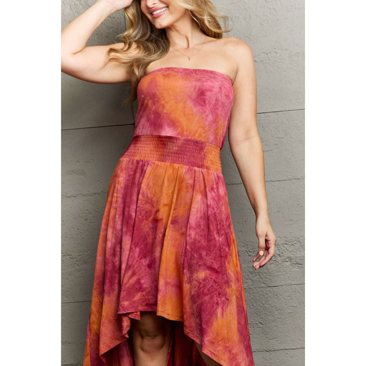 ChezWe In The Mix Sleeveless High Low Tie Dye Dress Image 4