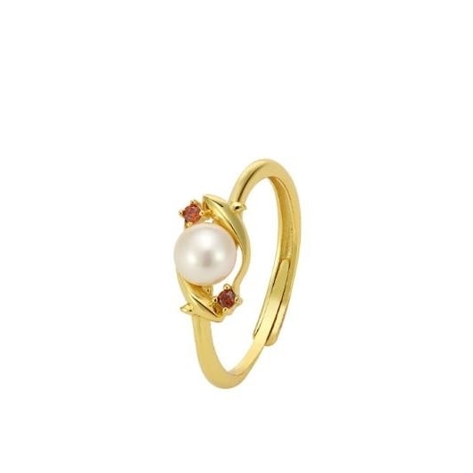 Koi Fish Ring Womens Natural Pearl Mobius Ring S925 Silver Retro Image 2