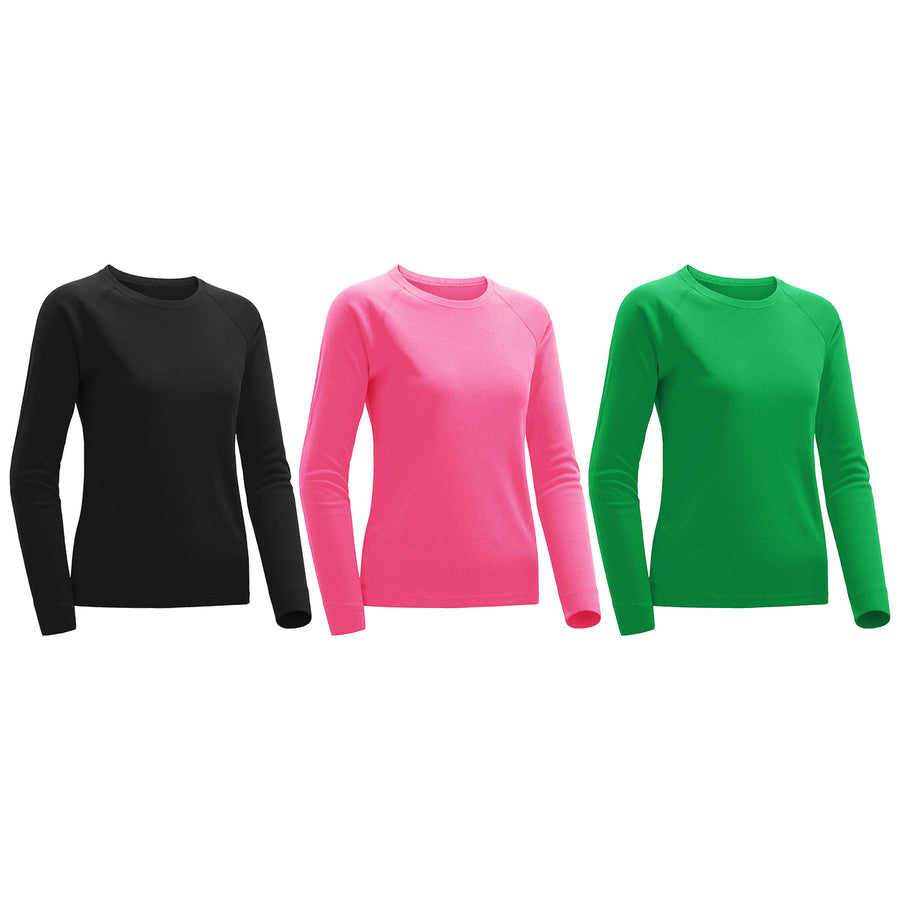 Womens Long Sleeve T-Shirts 3 Piece Set Ultra Soft Plus Size Casual Wear Image 1