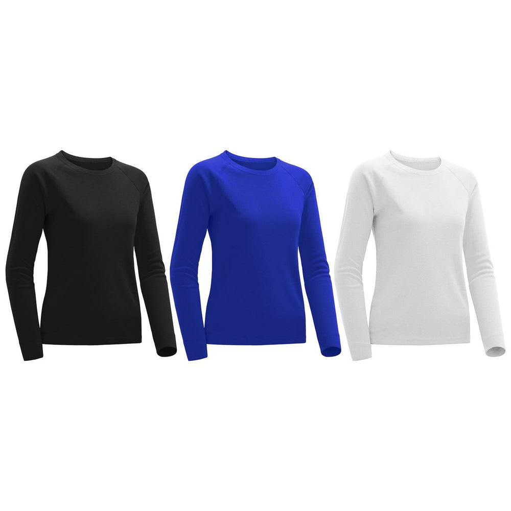 Womens Long Sleeve T-Shirts 3 Piece Set Ultra Soft Plus Size Casual Wear Image 2