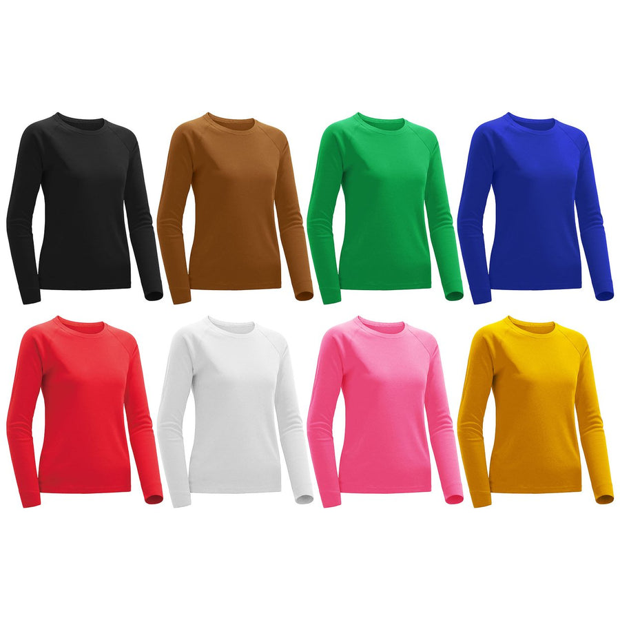 Womens Ultra Soft Long Sleeve T-Shirt 5-Piece Set Plus Size Casual Wear Image 1