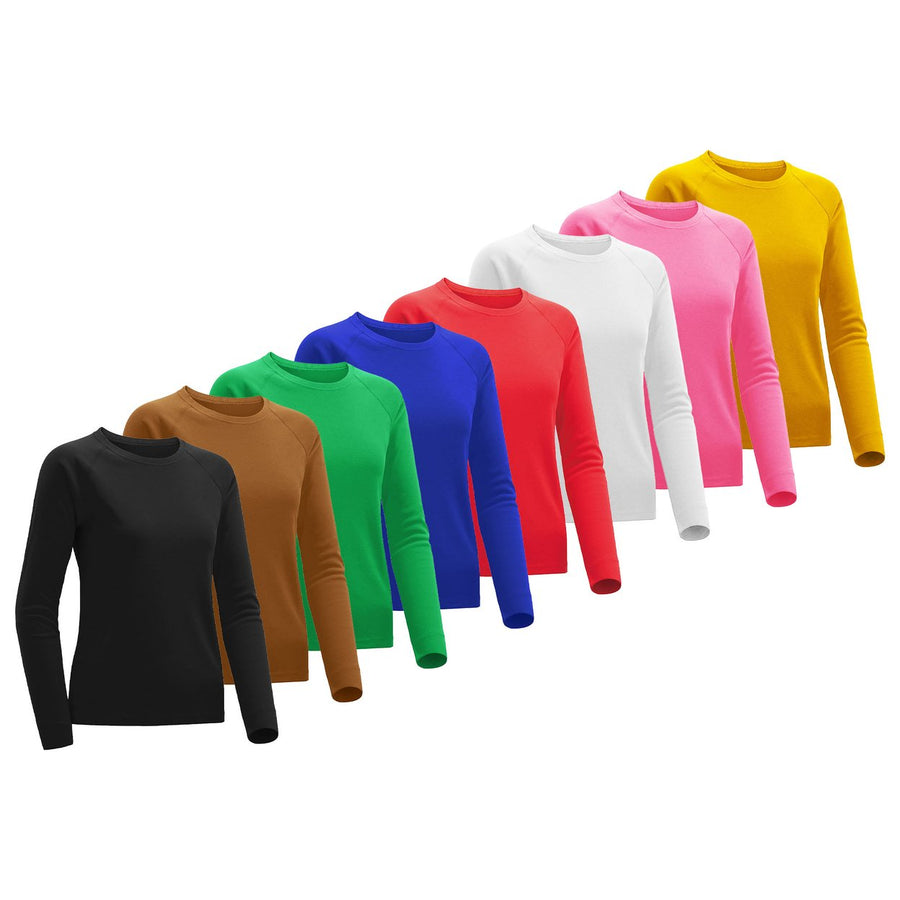 6-Piece Womens Ultra Soft Cozy Long Sleeve T-Shirt Plus Size Casual Wear Image 1