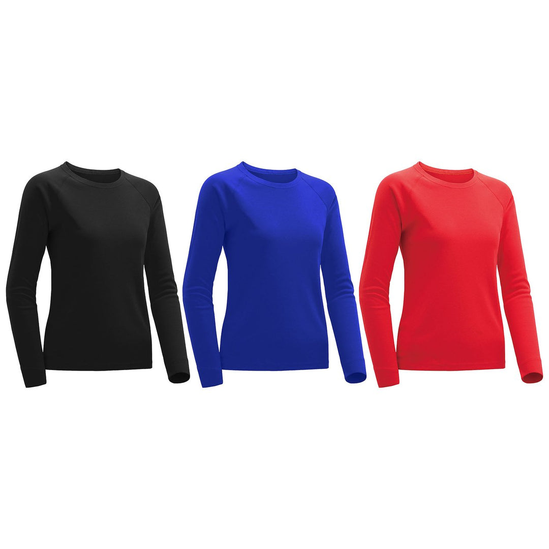 Womens Long Sleeve T-Shirts 3 Piece Set Ultra Soft Plus Size Casual Wear Image 4