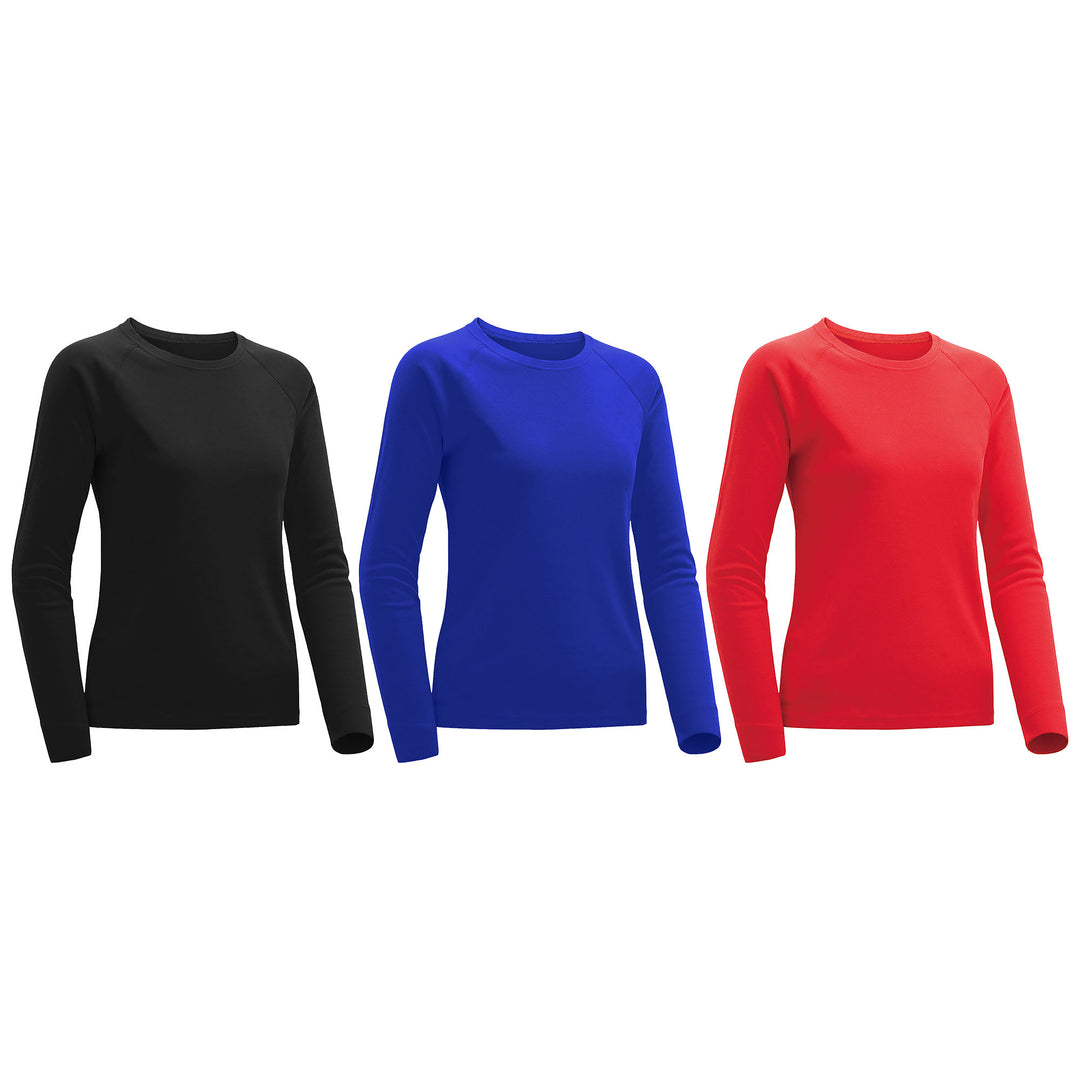 4-Pack Womens Long Sleeve T-Shirts Ultra Soft Plus Size Casual Wear Random Colors Image 6