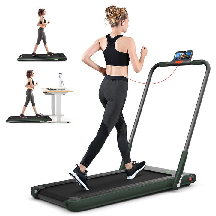 SuperFit 2.25HP 2 in 1 Foldable Under Desk Treadmill Remote Control Image 4