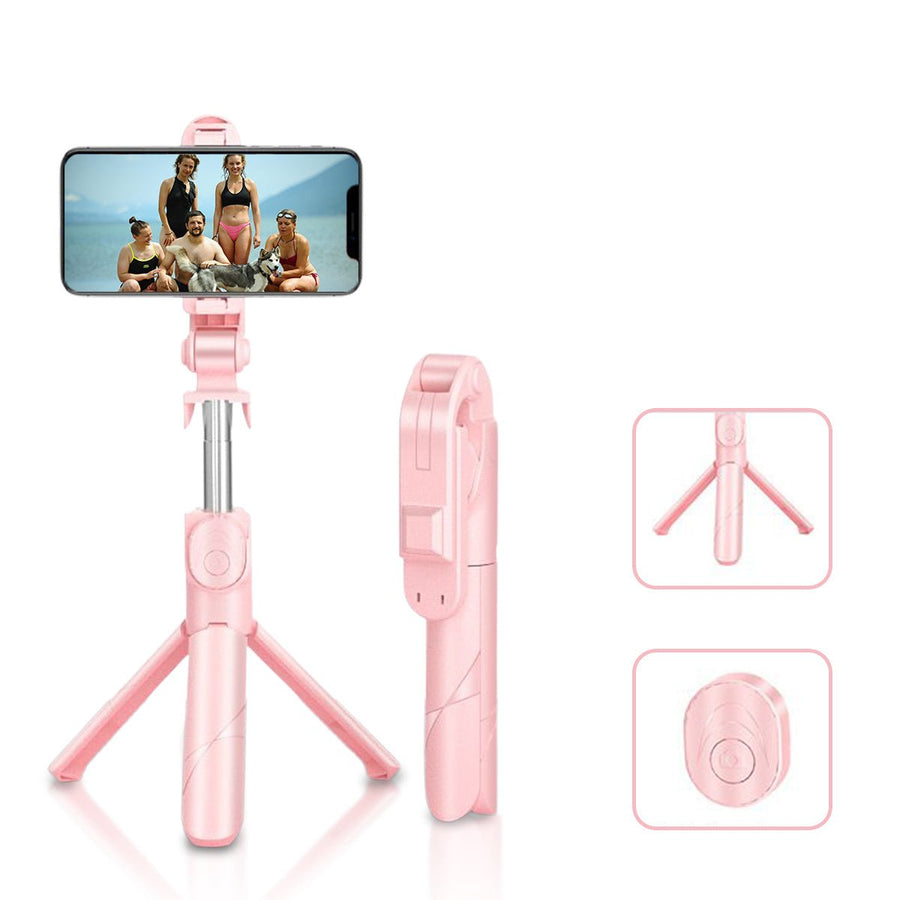 High Low Retractable Selfie Tripod With Remote Image 1