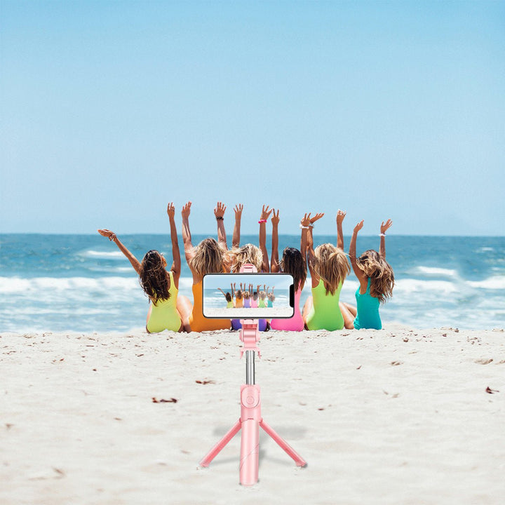 High Low Retractable Selfie Tripod With Remote Image 2