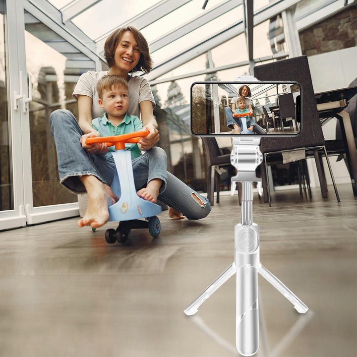 High Low Retractable Selfie Tripod With Remote Image 4