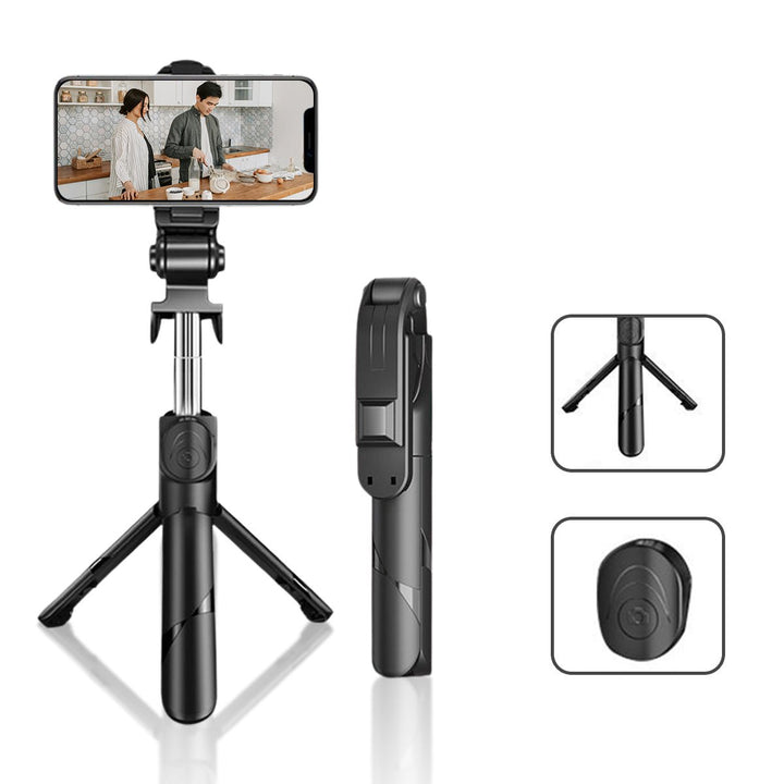 High Low Retractable Selfie Tripod With Remote Image 4