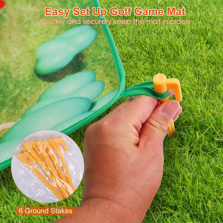 Golf Game Set Golf Game Training Mat Chipping Mat 20Pcs Sticky Golf Balls Indoor Outdoor Golf Practice Mat Image 3