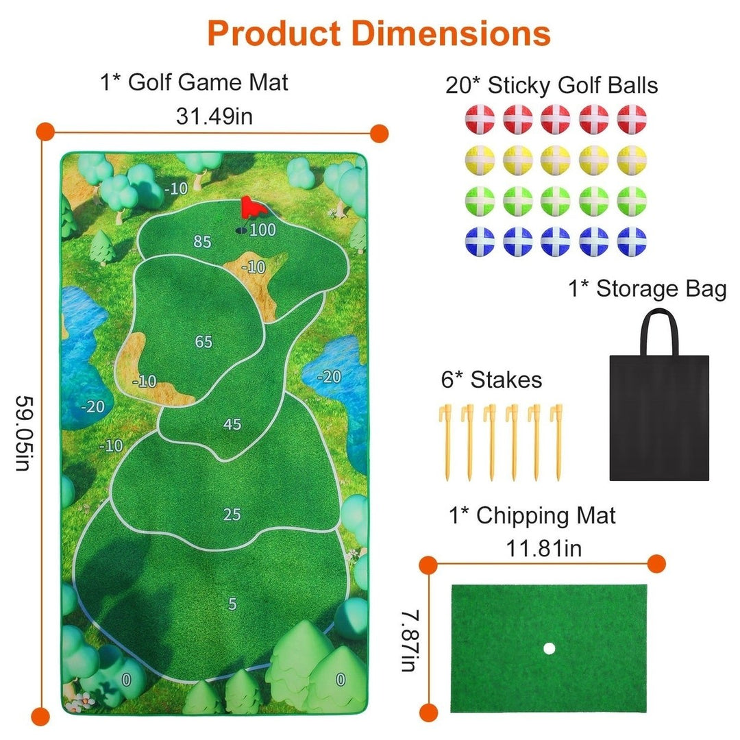 Golf Game Set Golf Game Training Mat Chipping Mat 20Pcs Sticky Golf Balls Indoor Outdoor Golf Practice Mat Image 4