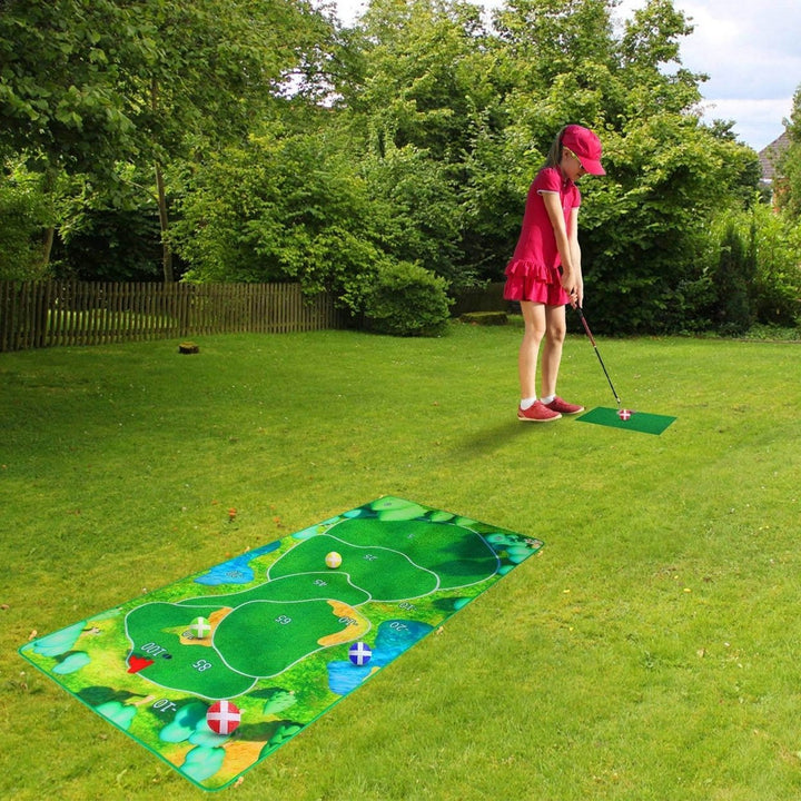 Golf Game Set Golf Game Training Mat Chipping Mat 20Pcs Sticky Golf Balls Indoor Outdoor Golf Practice Mat Image 7