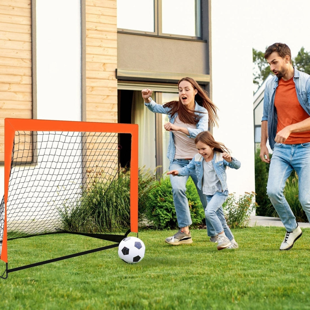 Kids Soccer Goal Training Equipment Set For Backyard Foldable 4x3FT Soccer Net Agility Ladder Image 10