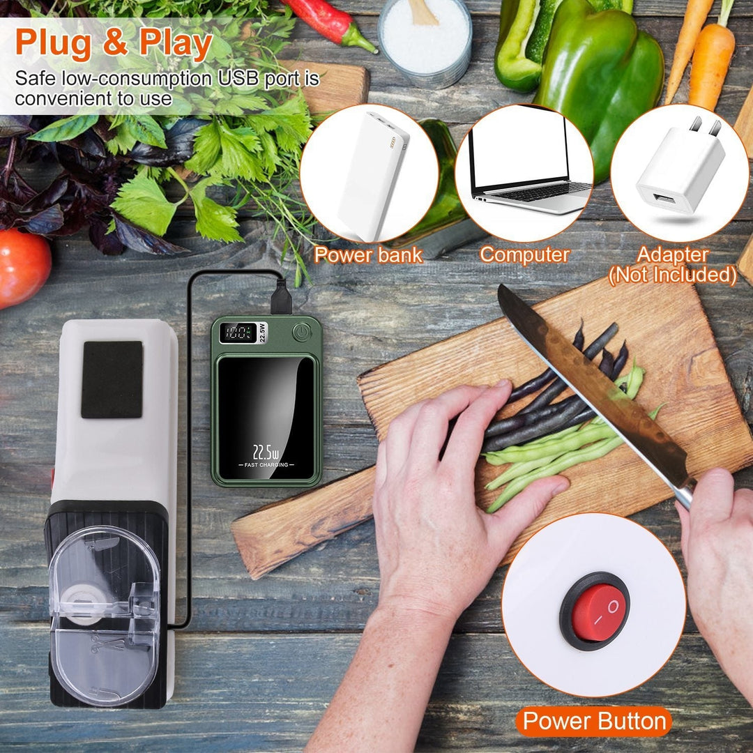 Electric Knife Sharpener For Quick Sharpening Polishing Multifunctional Automatic Kitchen Knife Sharpener Scissor Image 4