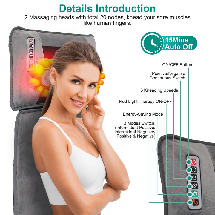 Full Body Electric Massage Mat with Heat Vibration Massage Pad Cushion Image 4