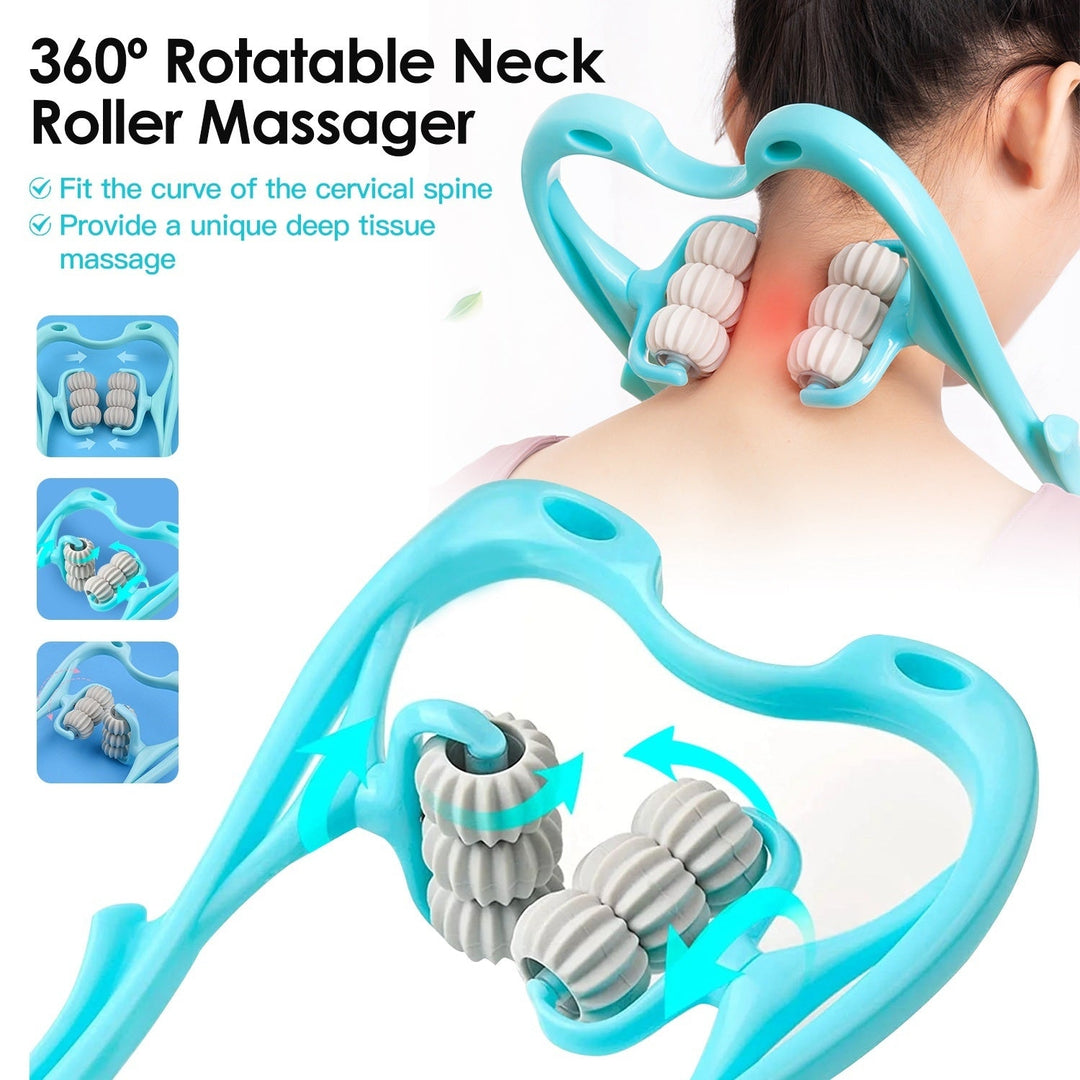 Neck Roller Massager 360 Rotatable Trigger Point Roller Portable Massager with 6 Balls for Neck Leg Thigh Foot Pain Image 7