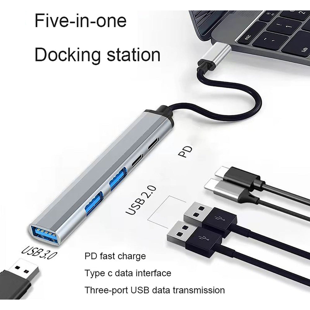 Mini 5N1 Type C to USB Hub Image 2