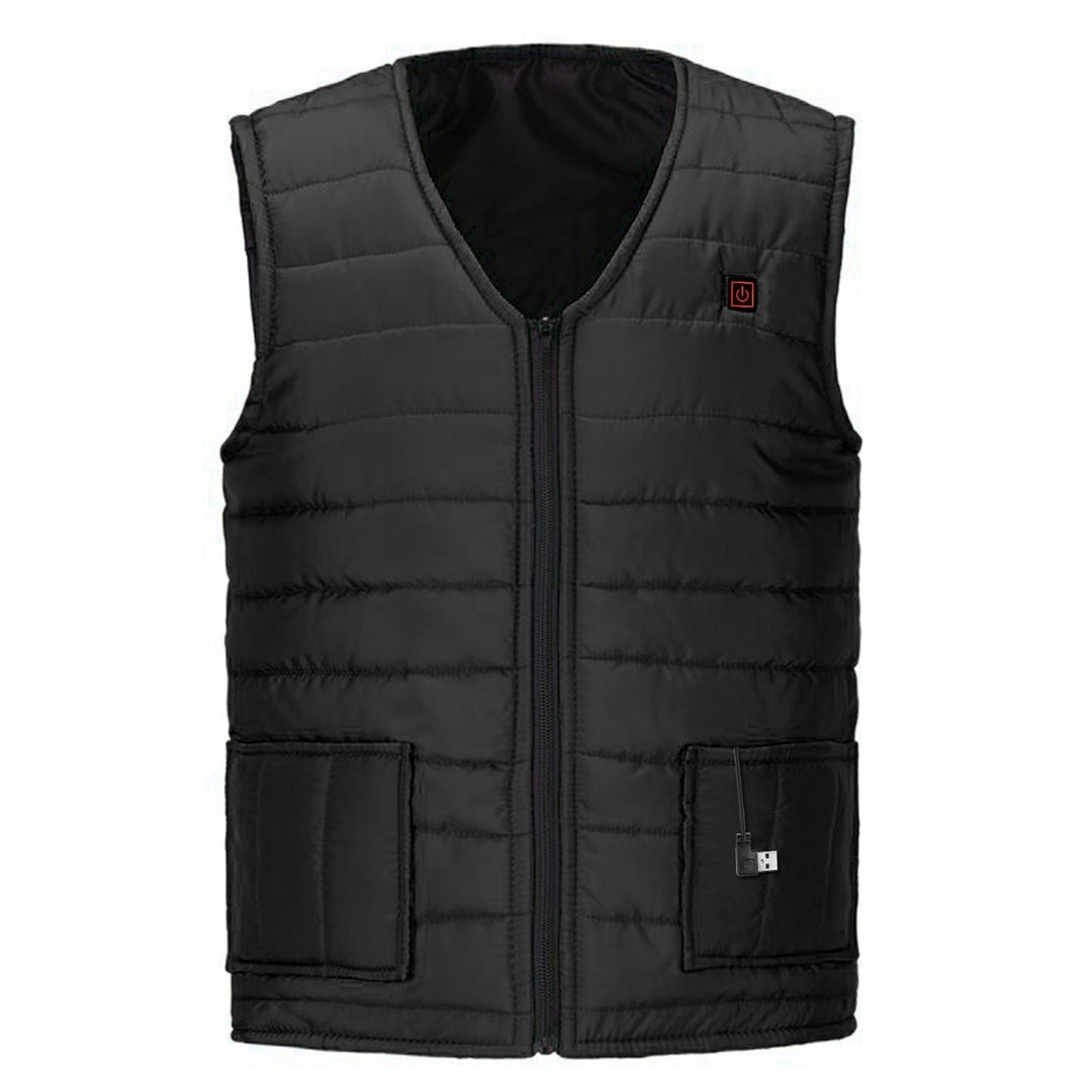 Heat Jacket Vest 3 Heating Gear Adjustable USB Heated Vest Warm Heat Coat Vest with 5 Heating Pads For Men Women Winter Image 12