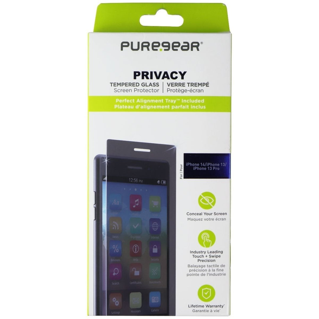 PureGear Privacy Tempered Glass Screen Protector for Apple iPhone 14/13 Pro/13 Image 1