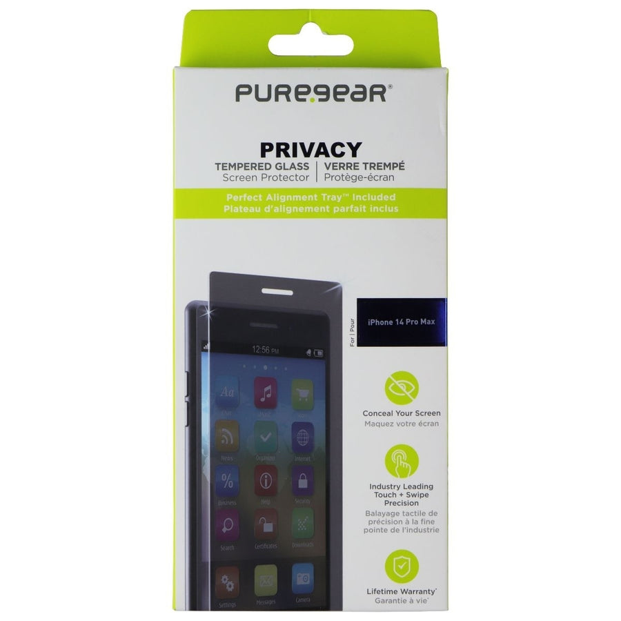 PureGear Privacy Tempered Glass Screen Protector for Apple iPhone 14 Pro Max Image 1