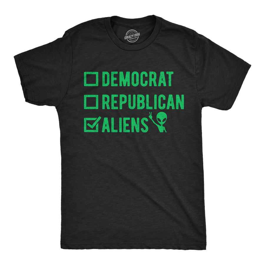 Mens Funny T Shirts Voting Ballot Aliens Sarcastic Political Alien Graphic Tee For Men Image 1