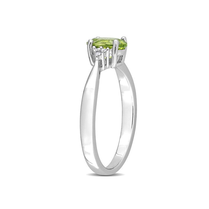 4/5 Carat (ctw) Green Peridot Ring and Earrings Set in Sterling Silver Image 2