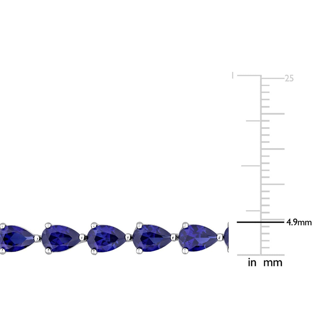 13.50 Carat (ctw) Lab-Created Blue Sapphire Bracelet in Sterling Silver (7.50 Inches) Image 3