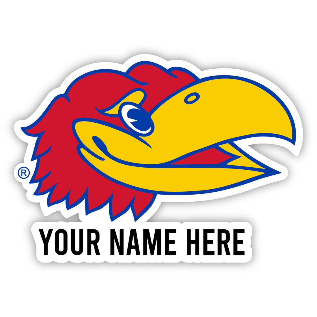 Kansas Jayhawks Customizable Round Vinyl Decal Sticker Officially Licensed Collegiate Product Image 1