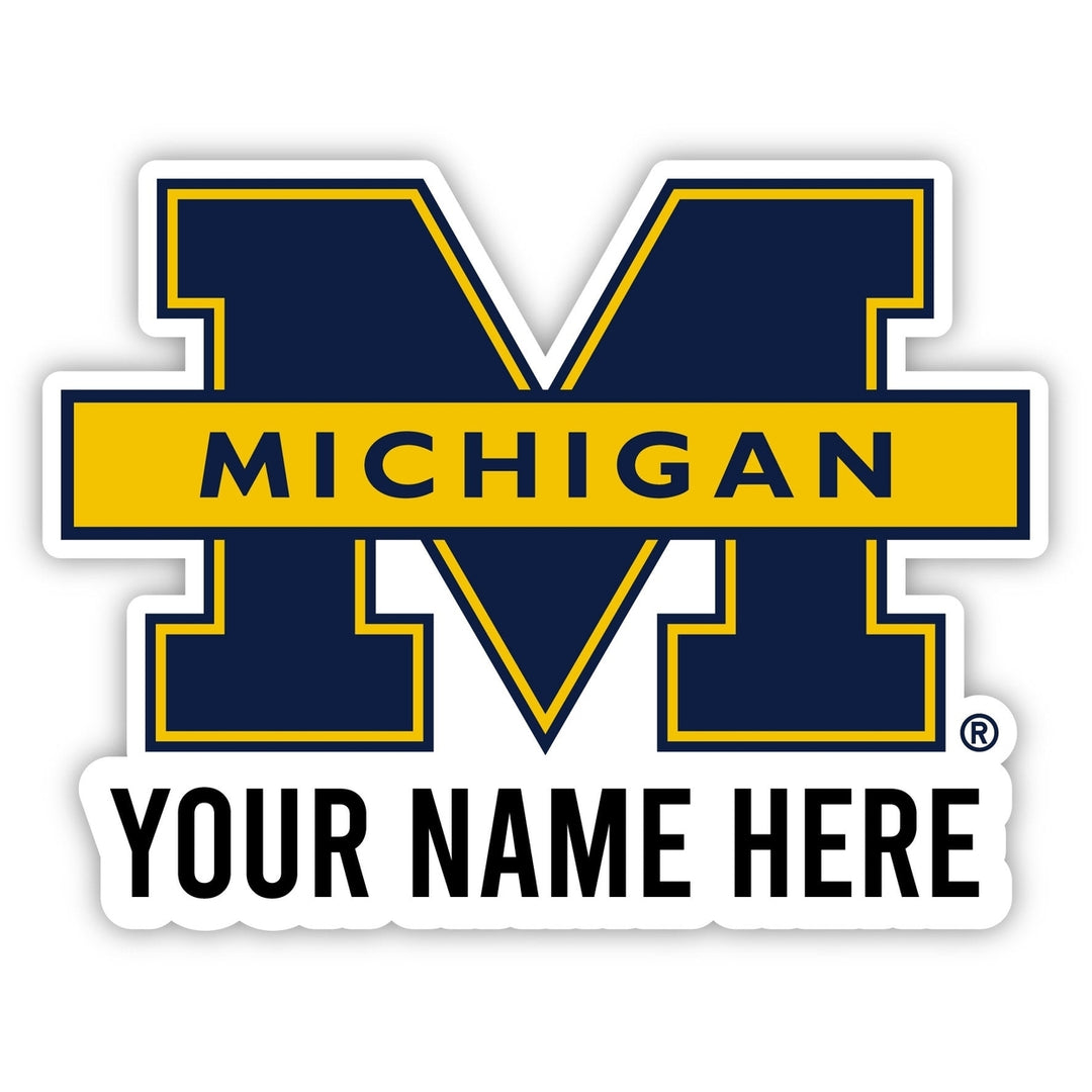 Michigan Wolverines Customizable Round Vinyl Decal Sticker Officially Licensed Collegiate Product Image 1