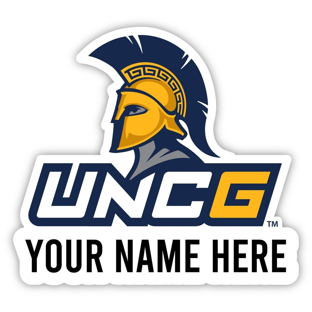 North Carolina Greensboro Spartans Customizable Round Vinyl Decal Sticker Officially Licensed Collegiate Product Image 1