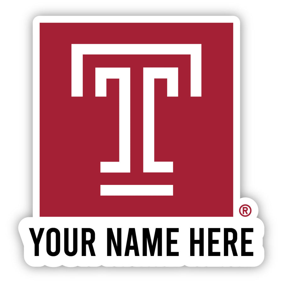 Temple University Customizable Round Vinyl Decal Sticker Officially Licensed Collegiate Product Image 1