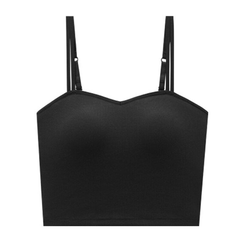 Women Fashion Female Push Up Bras Double Strap Crop Wirefree Brassiere Seamless Underwear With Built In Bra Image 6