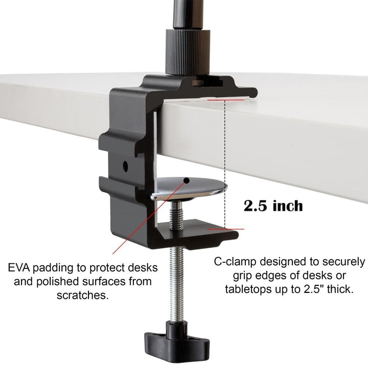 Auray GNCL-20 Gooseneck Microphone Arm 20 Inch Adjustable Desk Clamp Holder Image 2