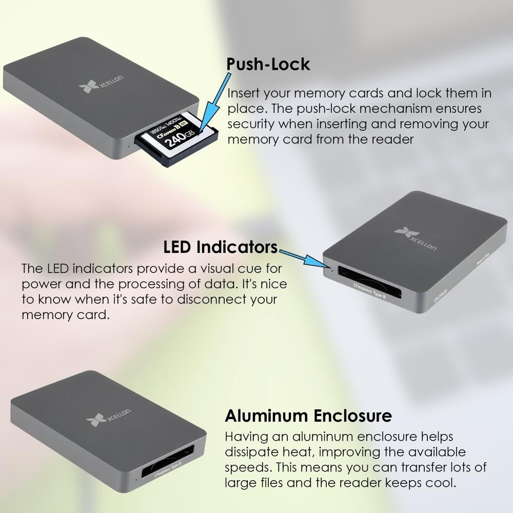 Xcellon CFexpress Type B Card Reader USB 3.2 Gen 2 High-Speed Transfer Image 7