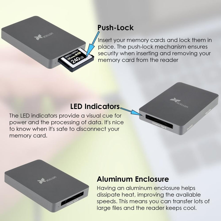 Xcellon CFexpress Type B Card Reader USB 3.2 Gen 2 High-Speed Transfer Image 7