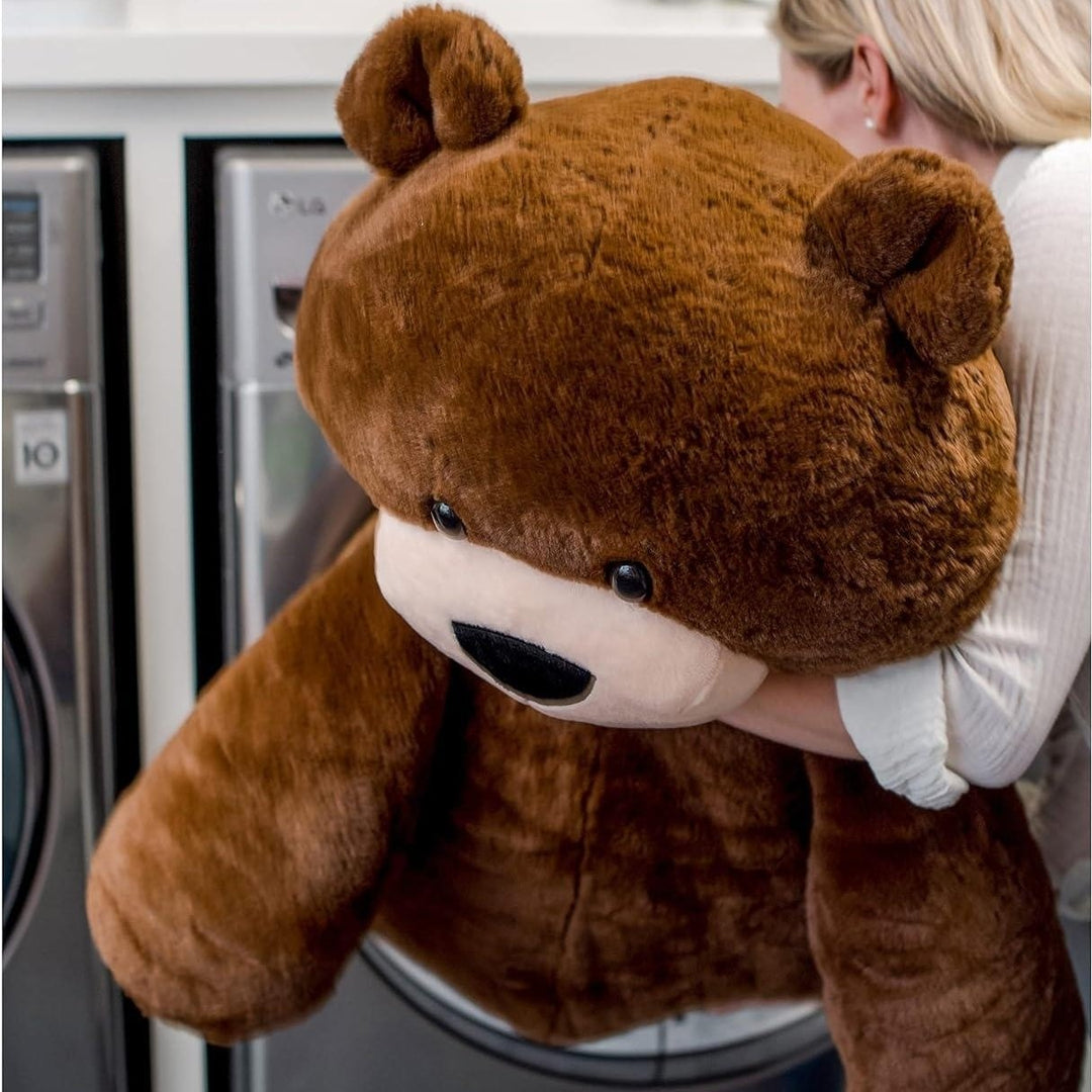 Sqoosh2Poof 54" Giant Brown Bear Plush Stuffed Animal with Interactive Surprise Image 4