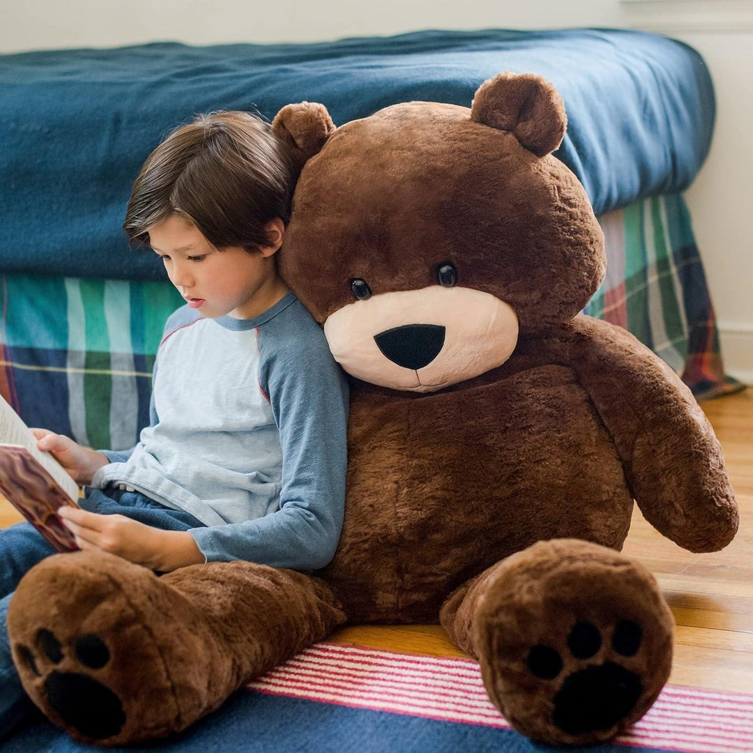 Sqoosh2Poof 54" Giant Brown Bear Plush Stuffed Animal with Interactive Surprise Image 4