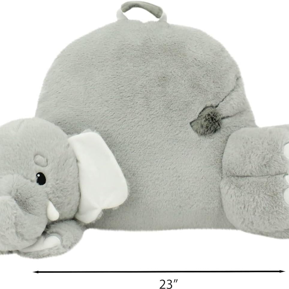 Soft Landing Elephant Nesting Nook Portable Reading Pillow Grey 15x23 Storage Pocket Image 2