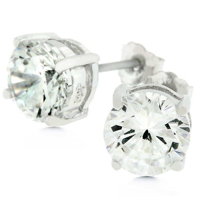 Dg .925 Sterling Silver Delights 7mm Round Cut Stud Earrings Image 1