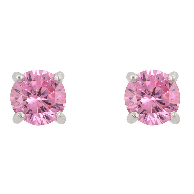 Dg .925 Silver Delights Pink Cubic Zirconia Stud Earrings Image 1