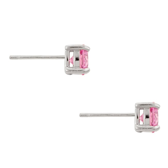 Dg .925 Silver Delights Pink Cubic Zirconia Stud Earrings Image 2