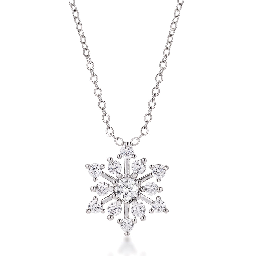 Dg Silver Delights Contemporary CZ Snowflake Necklace Image 1