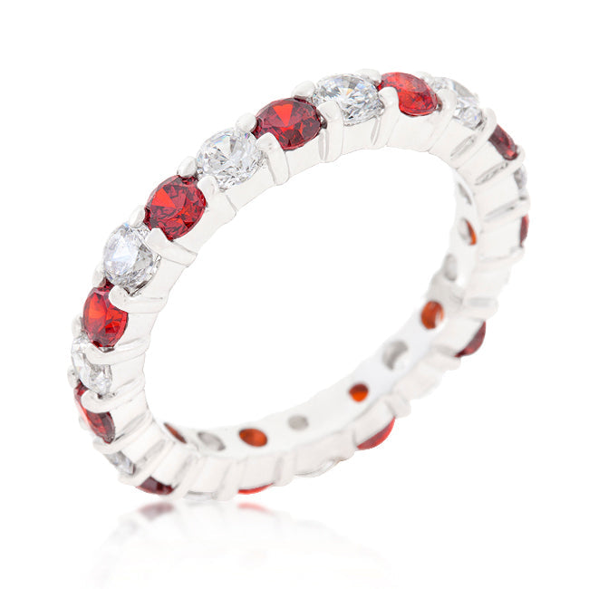 Dg Silver Delights Mini Jessica Band with Garnet Cubic Zirconia Image 1