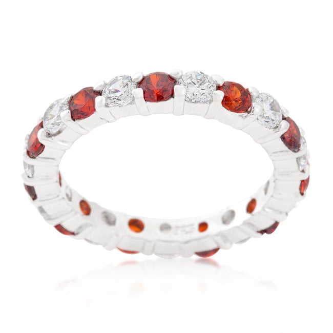 Dg Silver Delights Mini Jessica Band with Garnet Cubic Zirconia Image 2