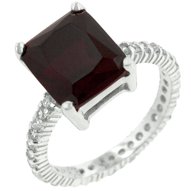 Dg Silver Delights Radiant Cut Ruby Engagement Ring Image 1