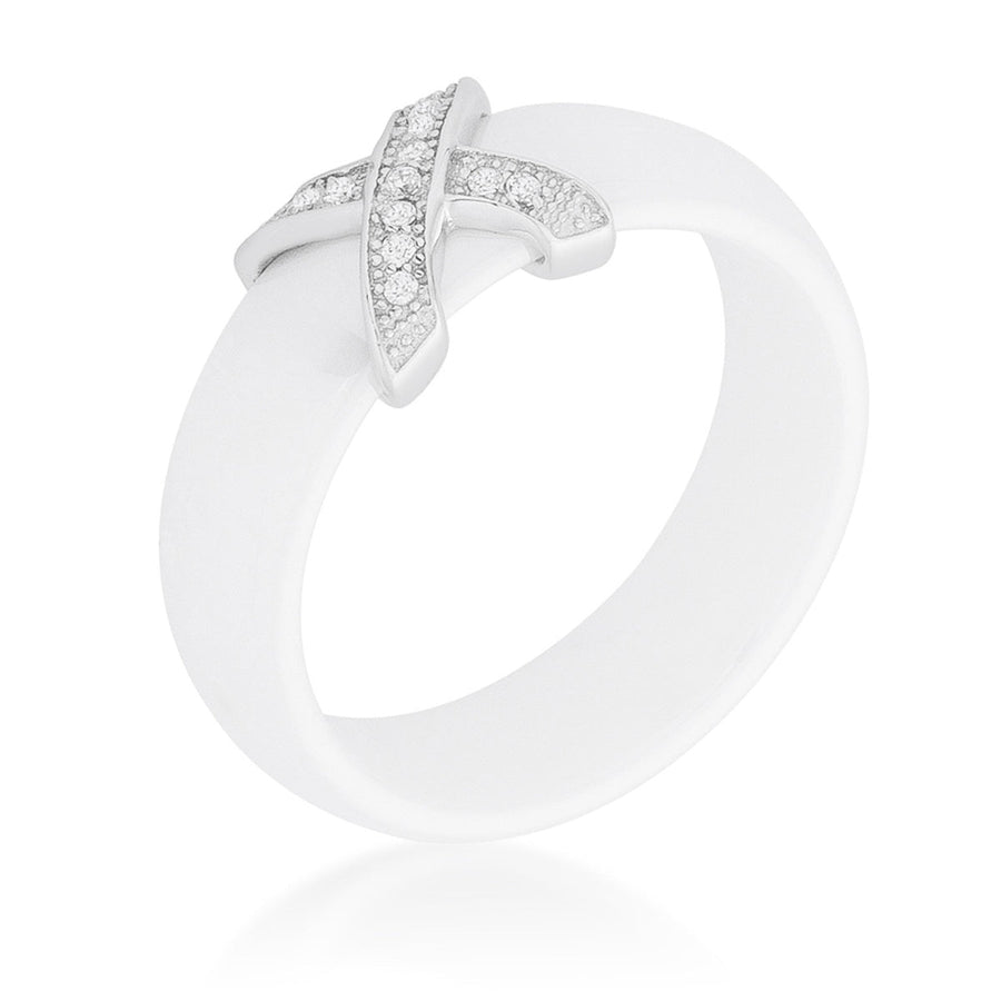 Dg Silver Delights Modern Classic X Ring - White Image 1